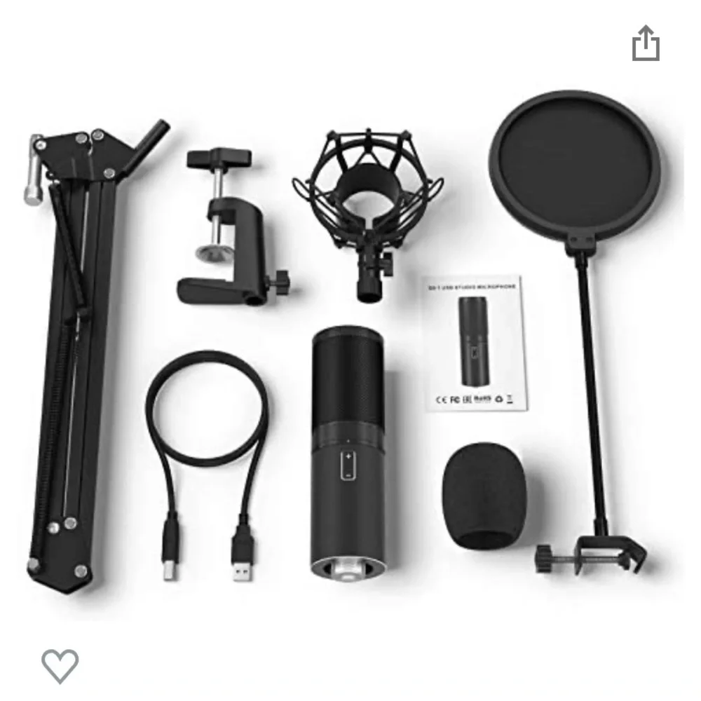 New Microphone PC Computer Mic Kit for Gaming Studio Recording Video